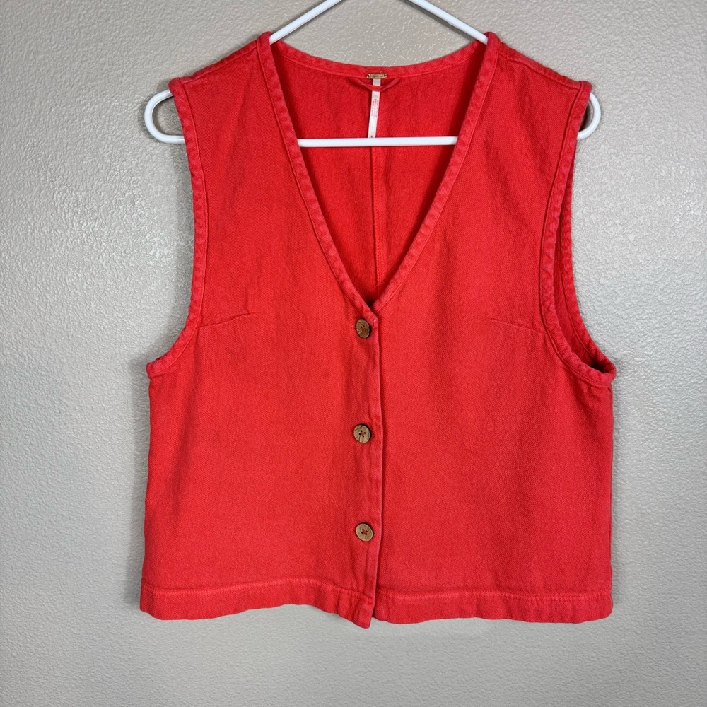 Free People So Fresh Vest‎ in red size small A